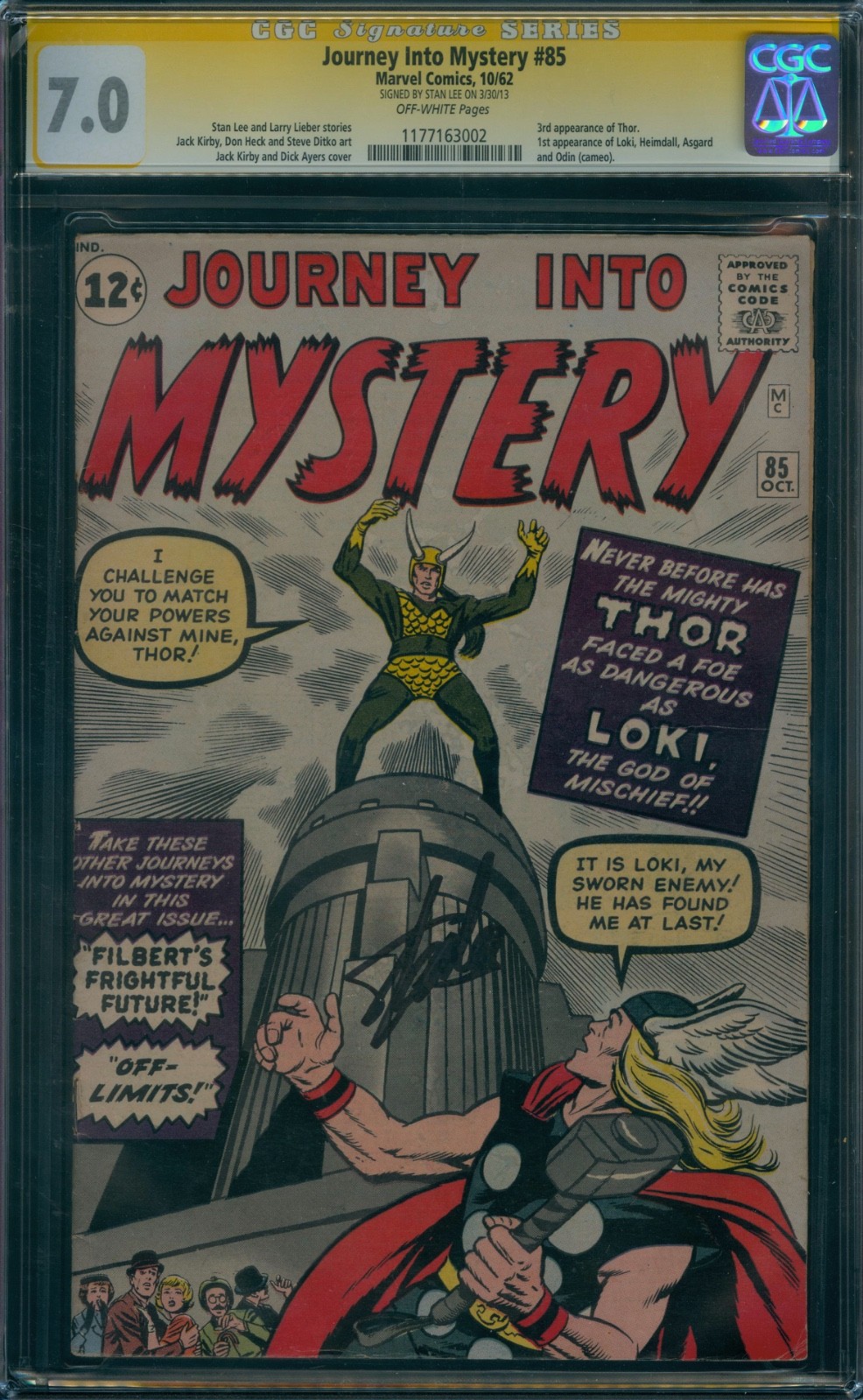 Journey Into Mystery 85  CGC 7.0  1st Loki Stan Lee Signature Series