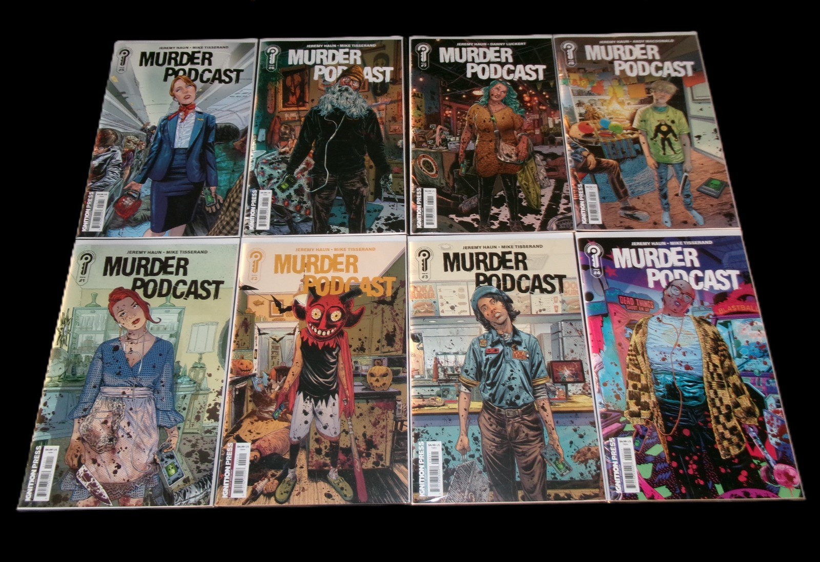 MURDER PODCAST 1 2 3 4 5 6 7 8 Complete Set Ignition Press Comics 2025  NM