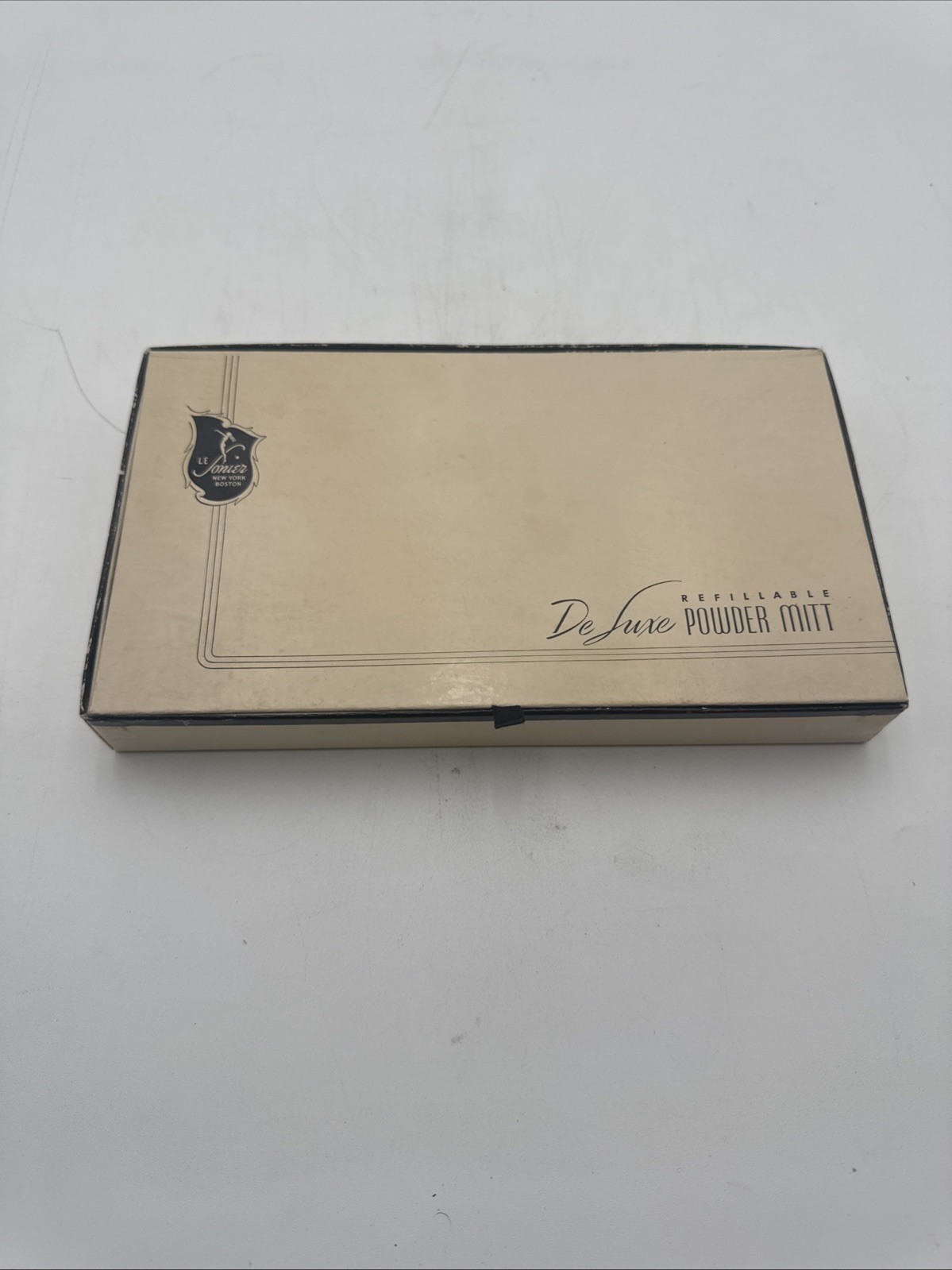 Vintage Le Sonier Inc De Luxe Powder mitt dusting powder with original box