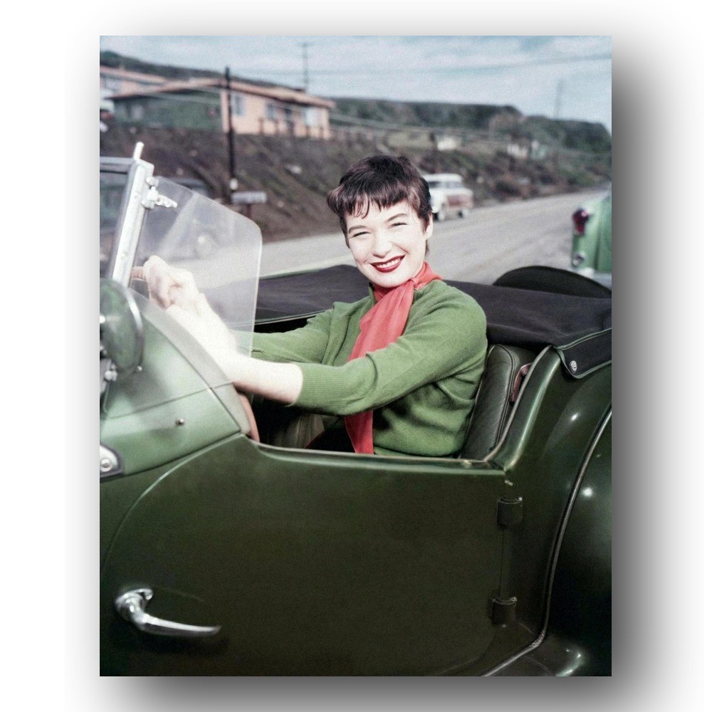 Shirley MacLaine Photo 8x10 1955 Actress Sports Car Publicity Still