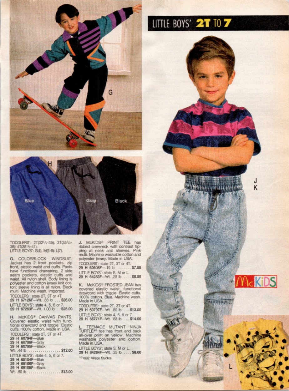 McKIDS OshKosh B'Gosh Vintage 1992 Catalog Page Little Boys' Fashion Print Ad