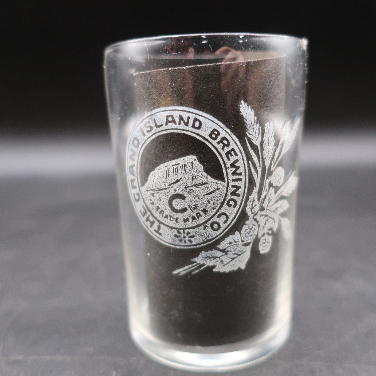 Circa 1910 Grand Island Brewing Etched Logo Glass, Nebraska PRE PRO 1