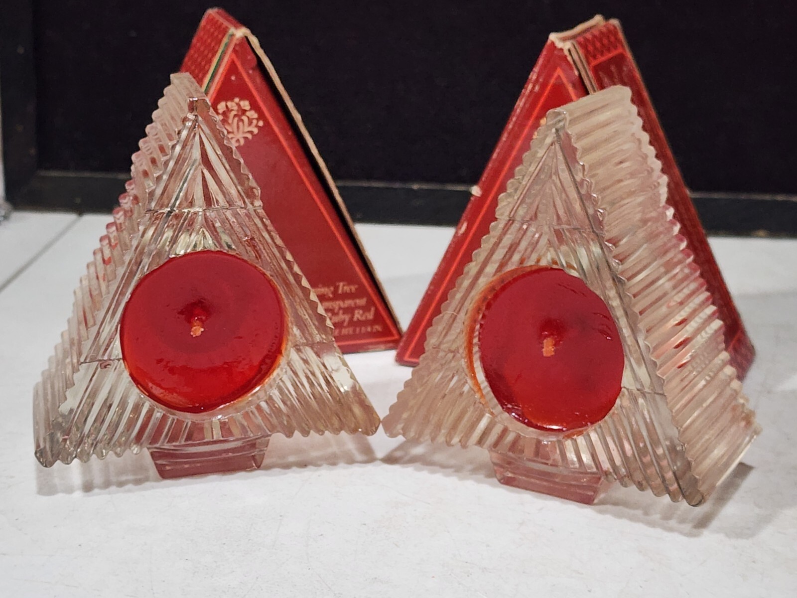SET OF 2- NEW IN BOX Avon Glistening Tree Clearfire Transparent Fragrance Candle