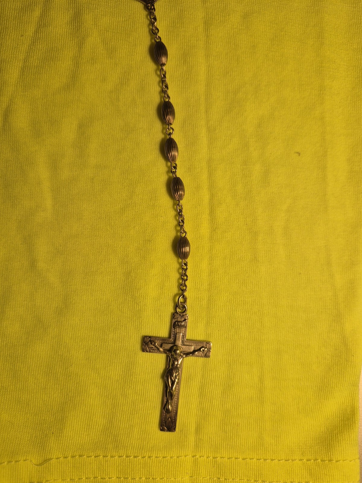 Vintage Goldi Kaplan Sweden Sterling Silver Rosary Crucifix Fluted Beads 23g 30\