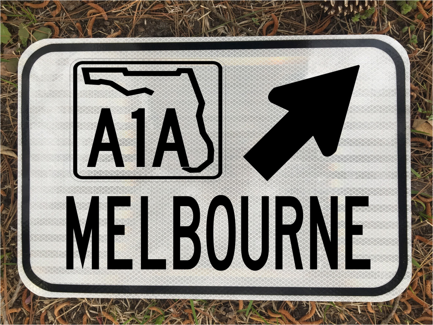 MELBOURNE FLORIDA A1A Highway road sign 12\