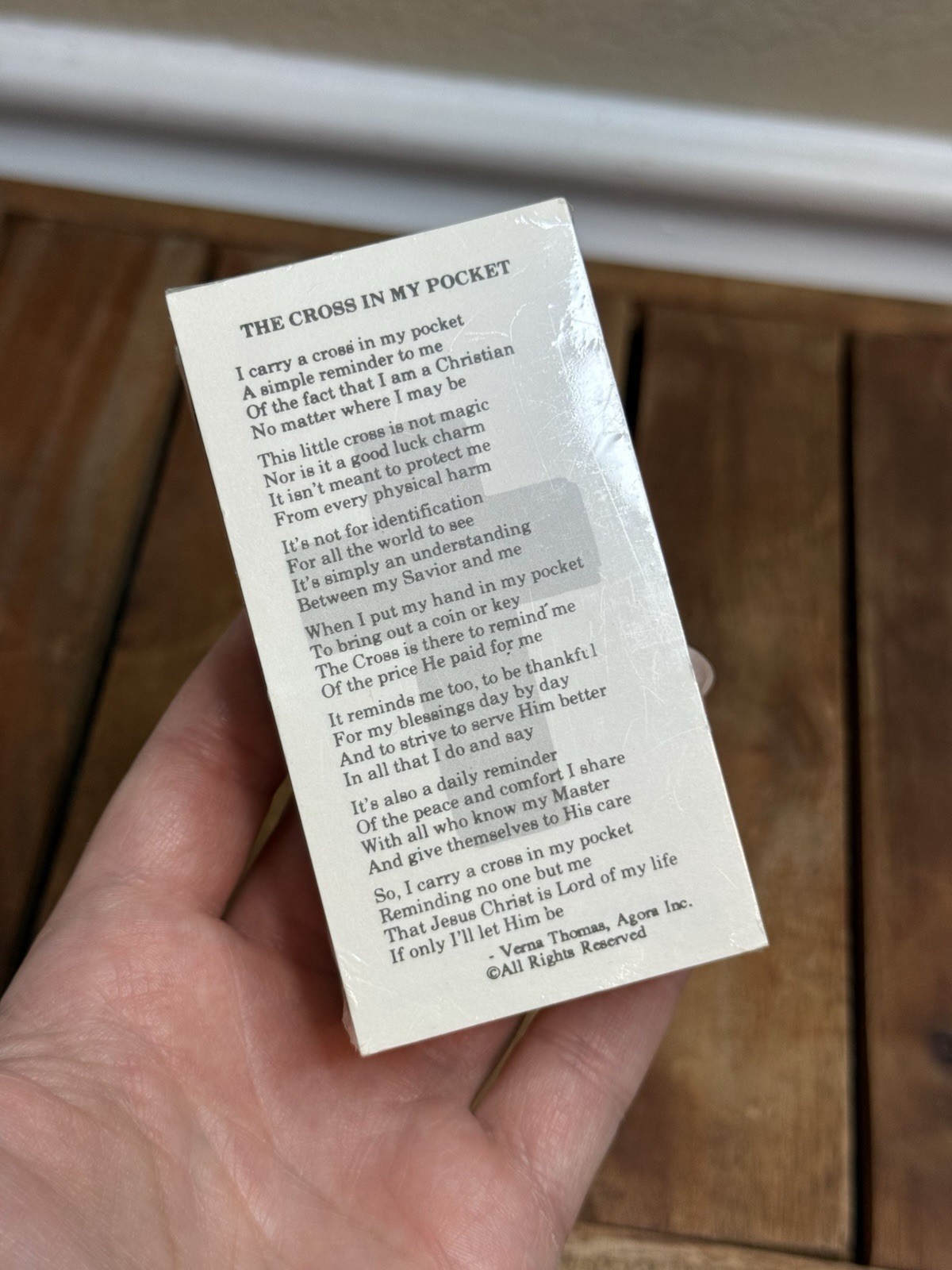The Cross In My Pocket Poem Cards Vtg Verbs Thomas Agora Christian Crafts 100ct?
