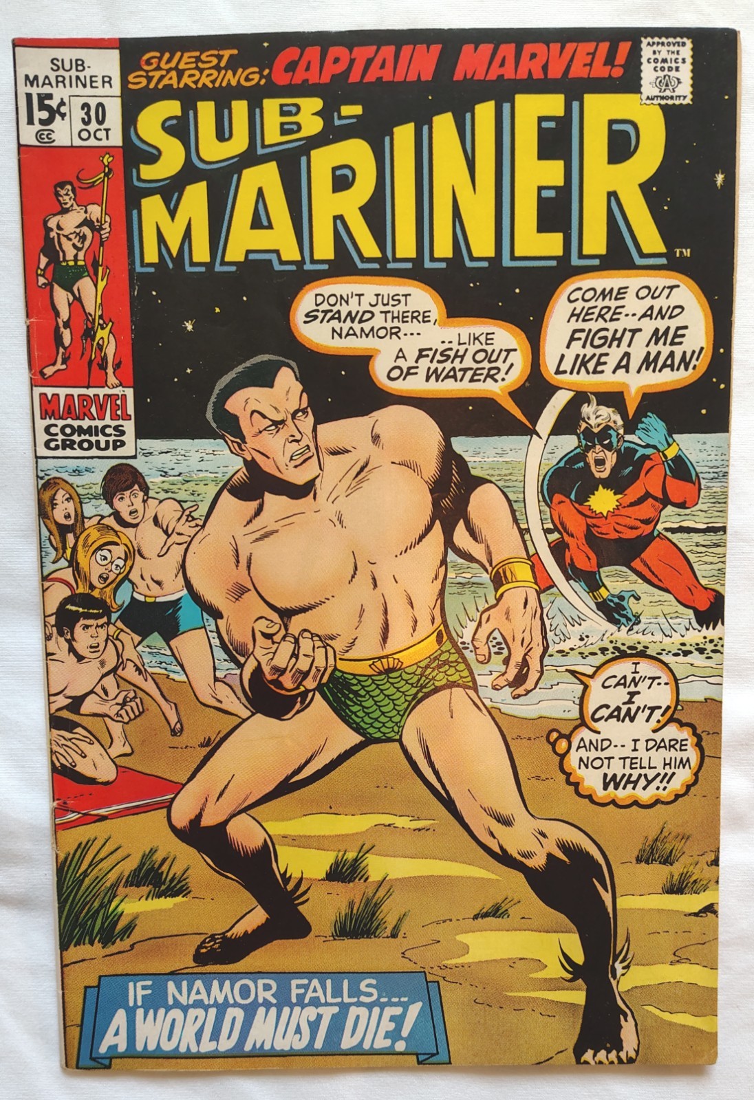 Sub-Mariner #30 1970 Vintage Marvel Comic Captain Marvel Rick Jones Bronze Age