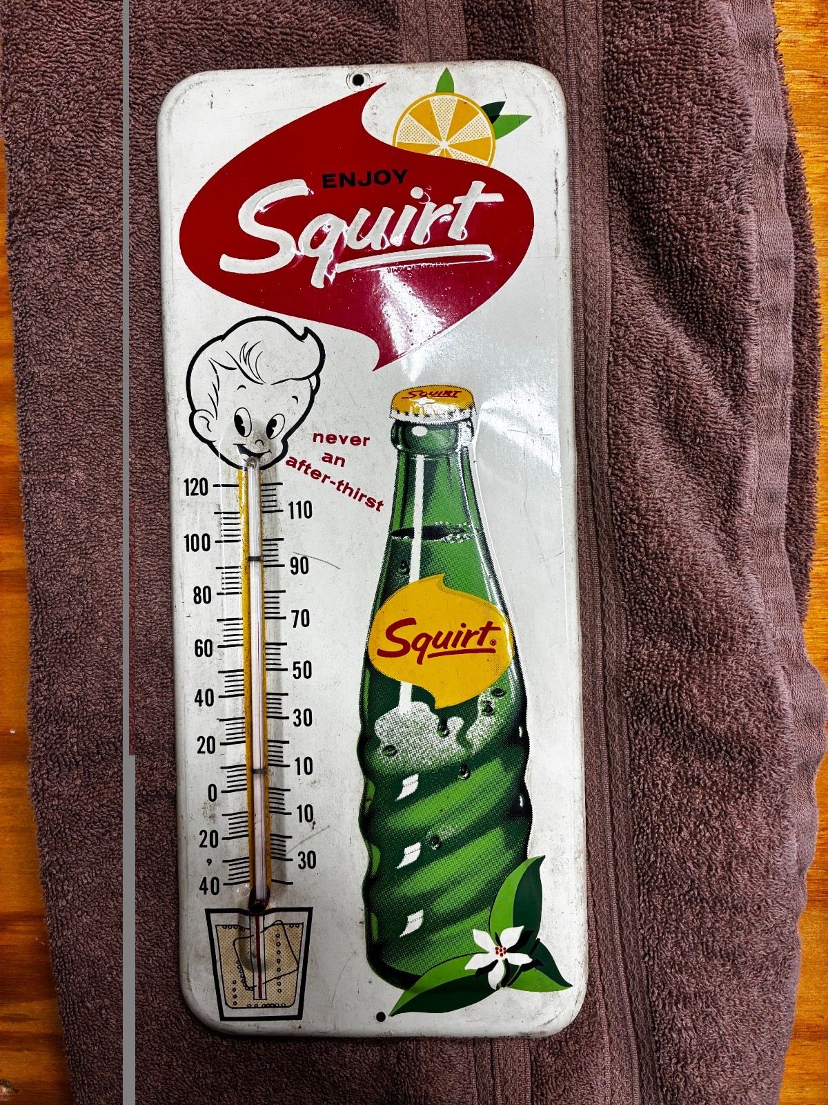 Vintage SQUIRT Never An After-thirst Thermometer - 1963 - Very Nice Condition