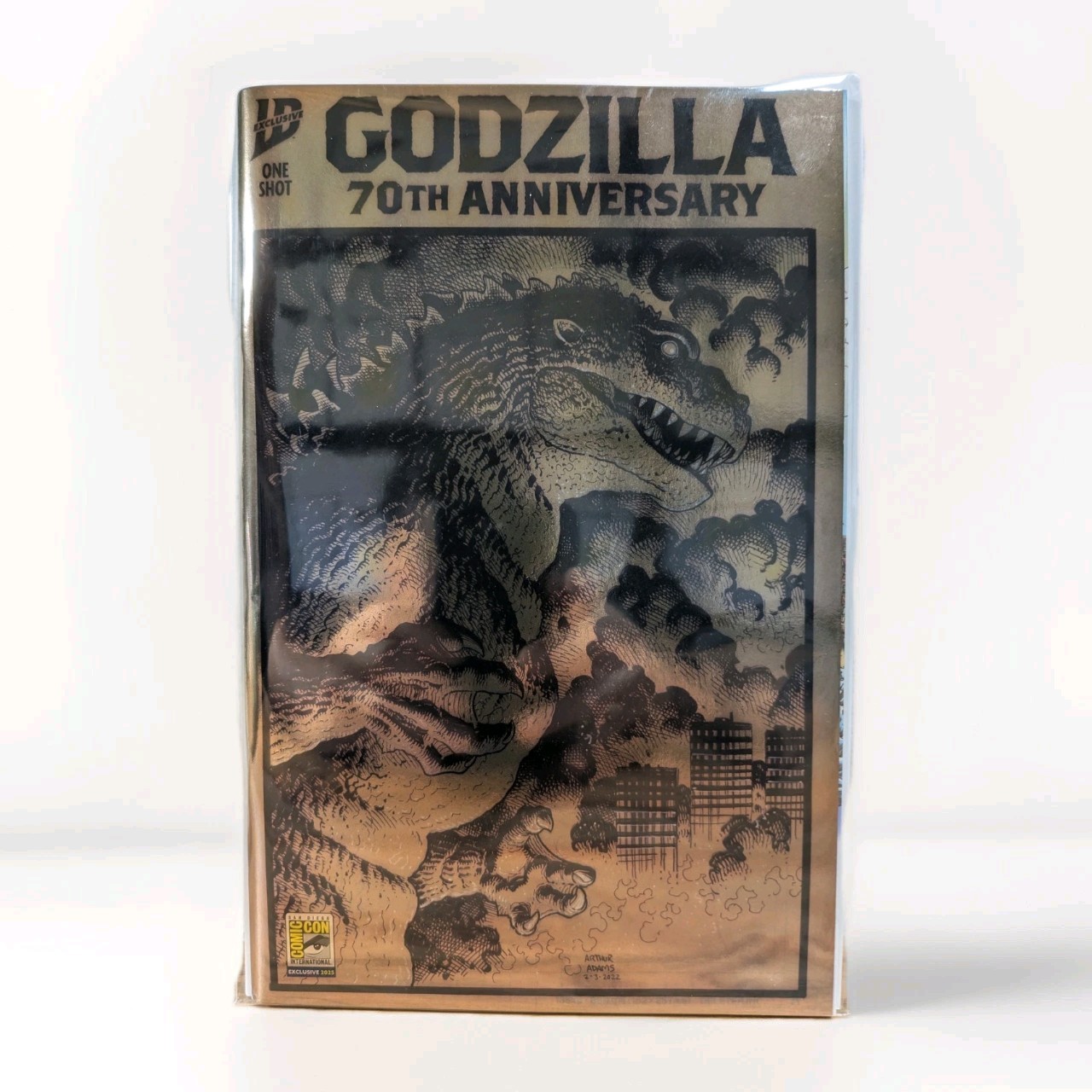 Godzilla 70th Anniversary #1 Arthur Adams 1:50 RI SDCC Foil  Variant Cover IDW
