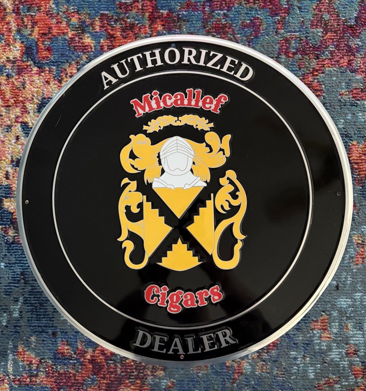 Micallef Cigars Authorized Dealer Metal Sign 18” Round – Good Condition