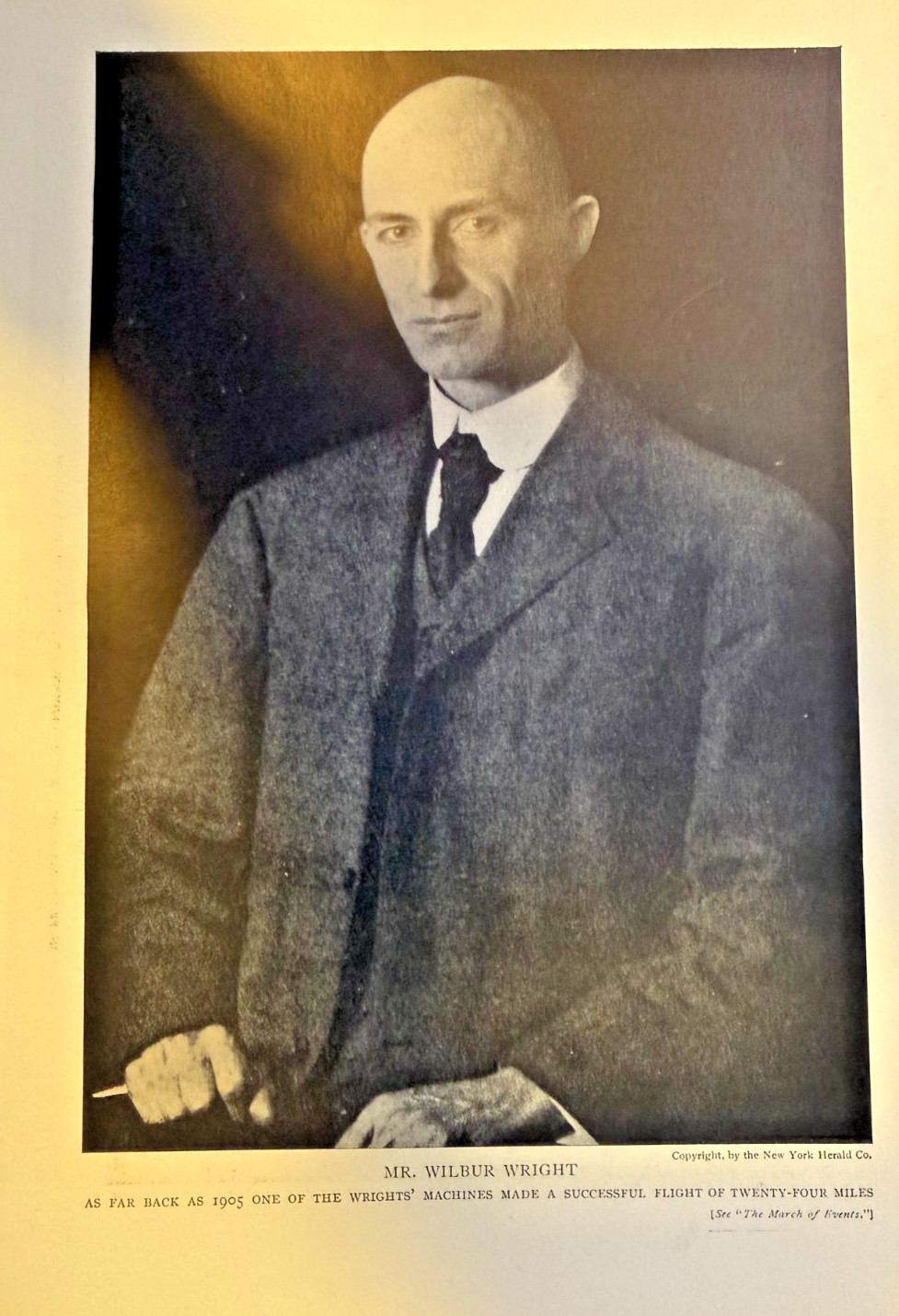 1908 Vintage Magazine Illustration Aviator Wilbur Wright