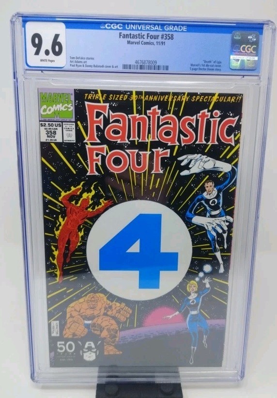 Fantastic Four #358 CGC 9.6 New Slab  Marvel\'s First Die-cut Cover