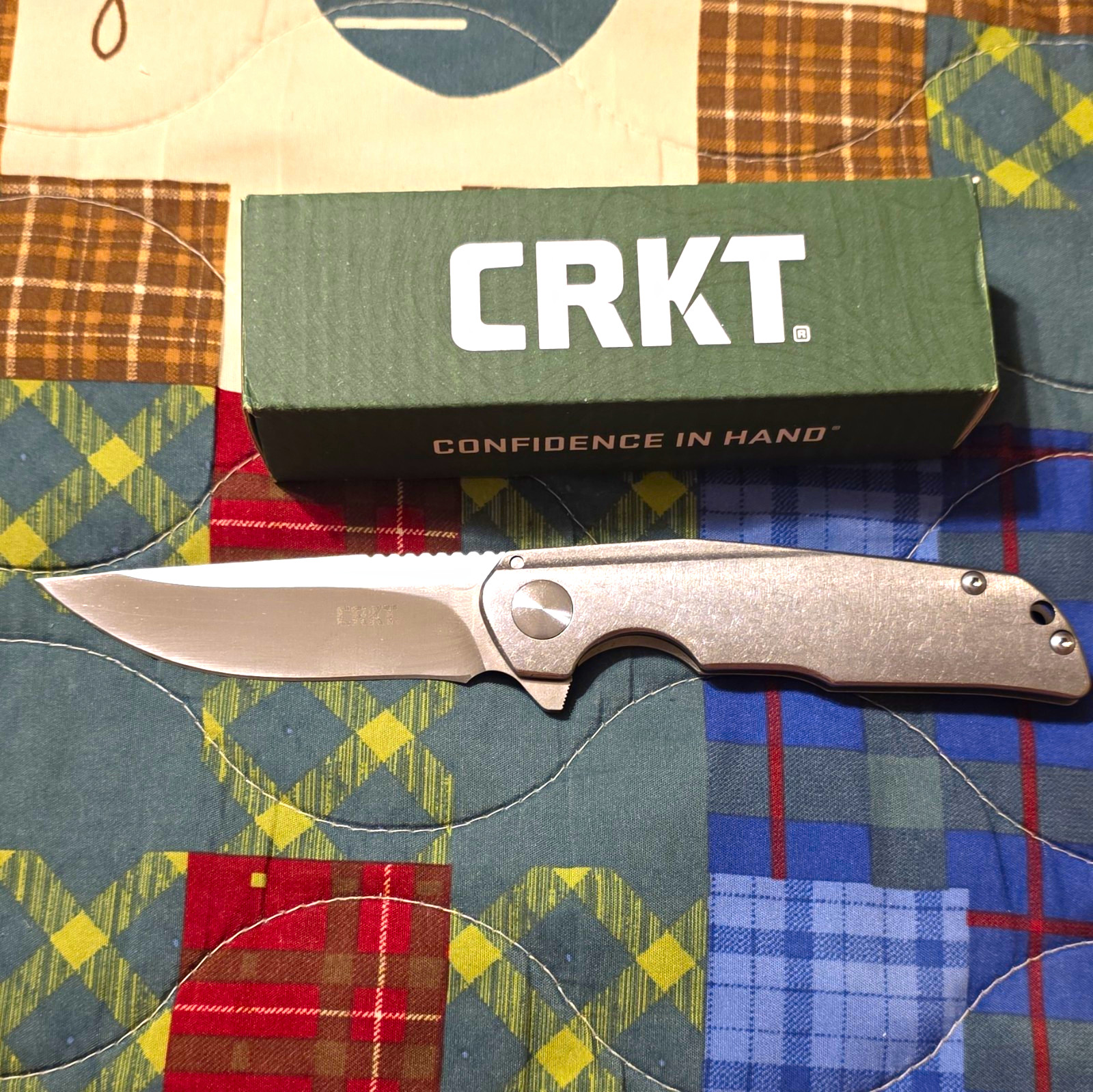 CRKT Remedy Silver SS Handle/Blade Plain Drop Point Frame Lock Manual Clip
