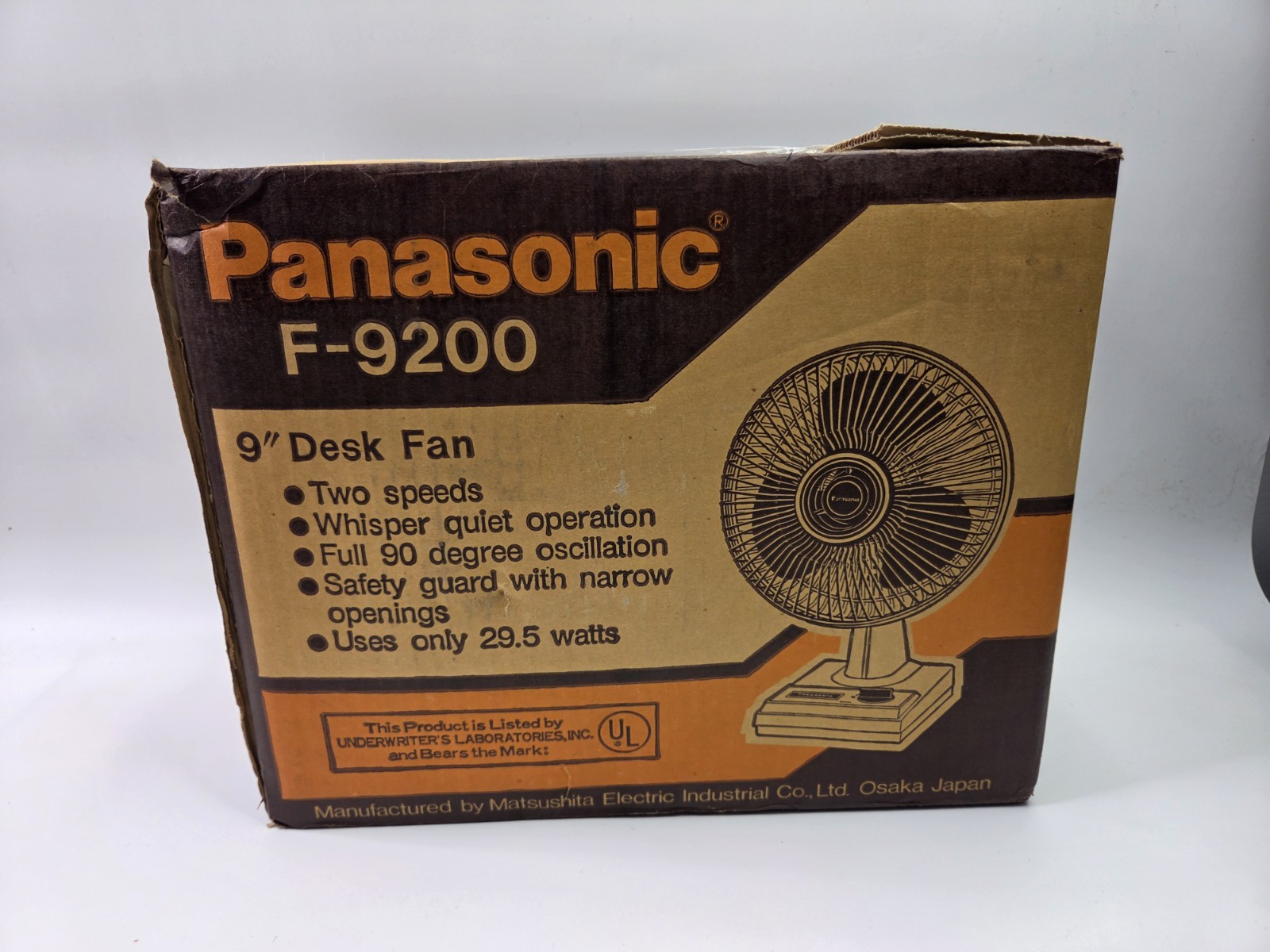 NEW Vintage PANASONIC F-9200 2 Speed Oscillation Desk Fan 9\