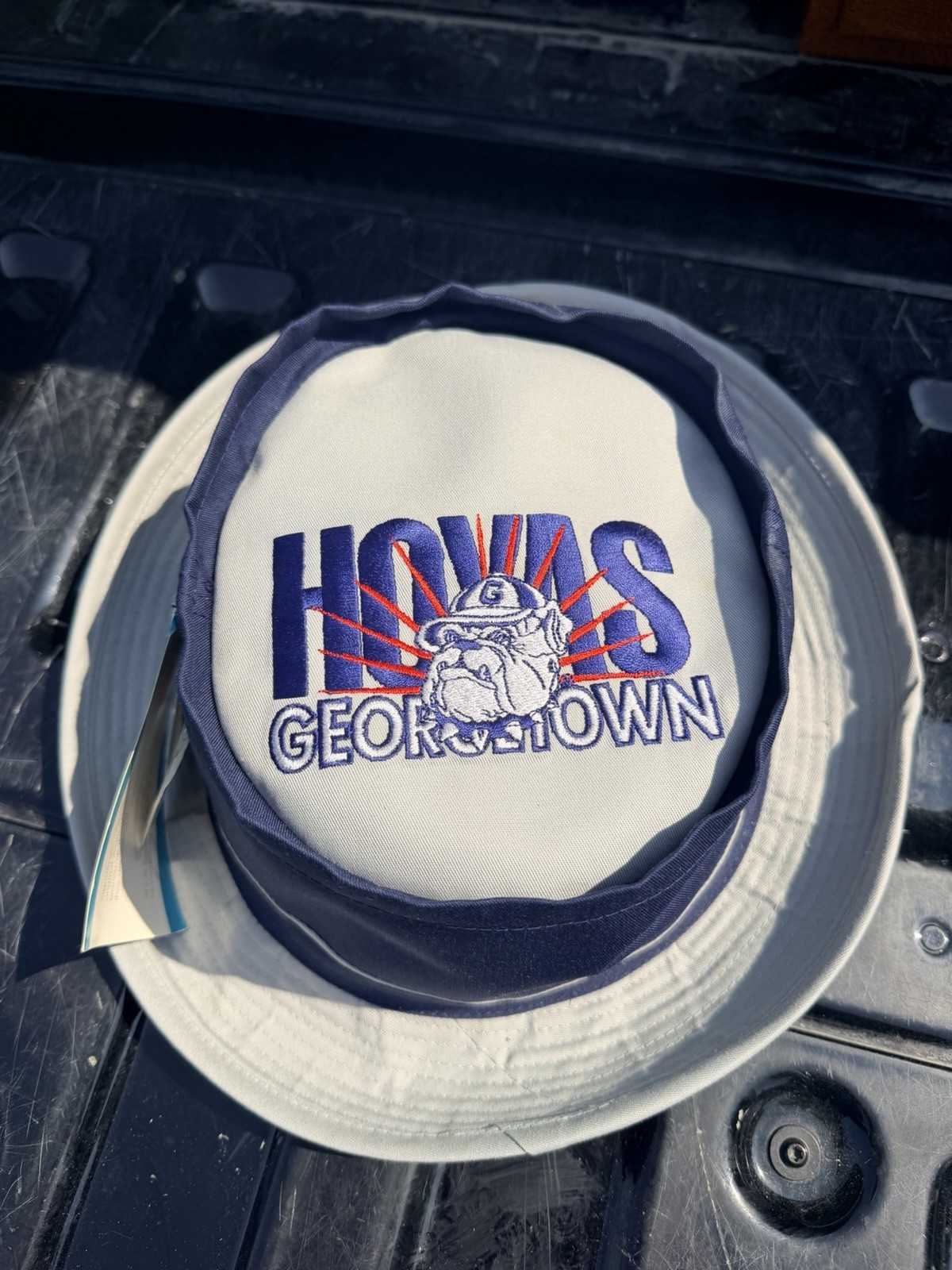 L/XL Vintage 1984 GEORGETOWN HOYAS Signatures BUCKET Hat COLLEGE BASKETBALL NCAA
