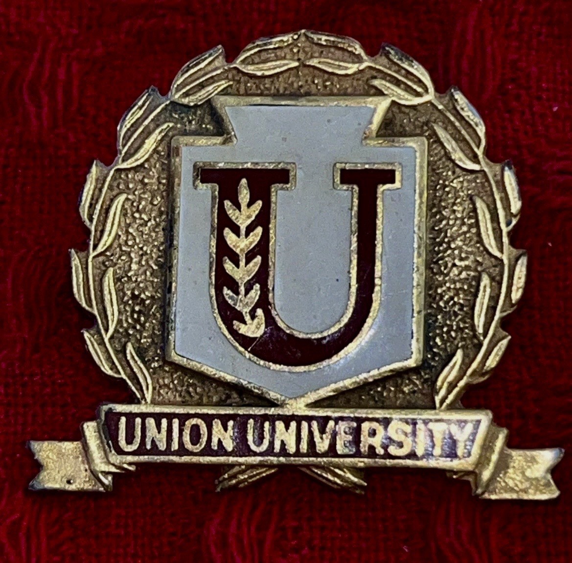 1978 Vintage Collectible Pin Union University personalized “DFS” gold tone 