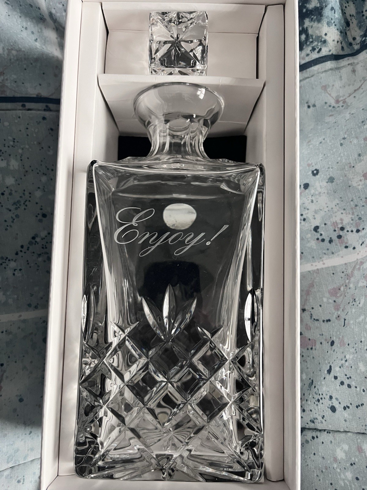 Things Remembered Manhattan Crystal Decanter Enjoy Engraved New Box NO RESERVE