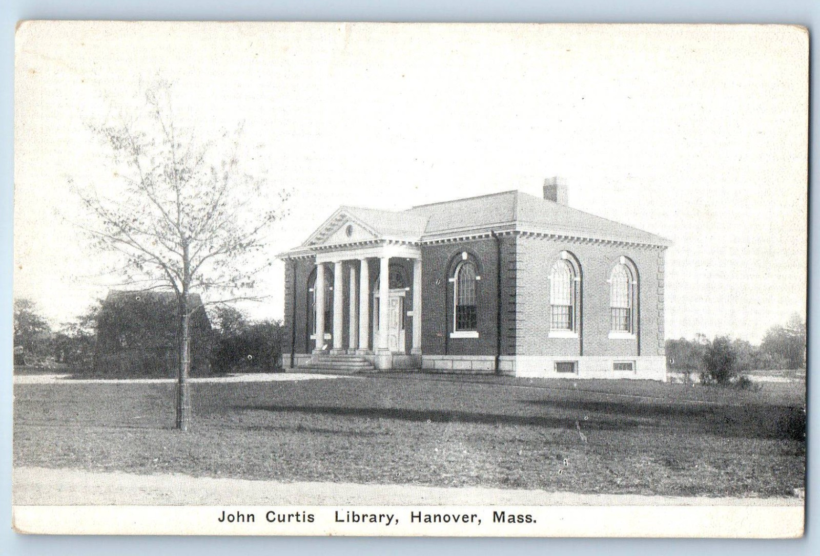 1910 Hanover Massachusetts Postcard John Curtis Library Building Exterior View