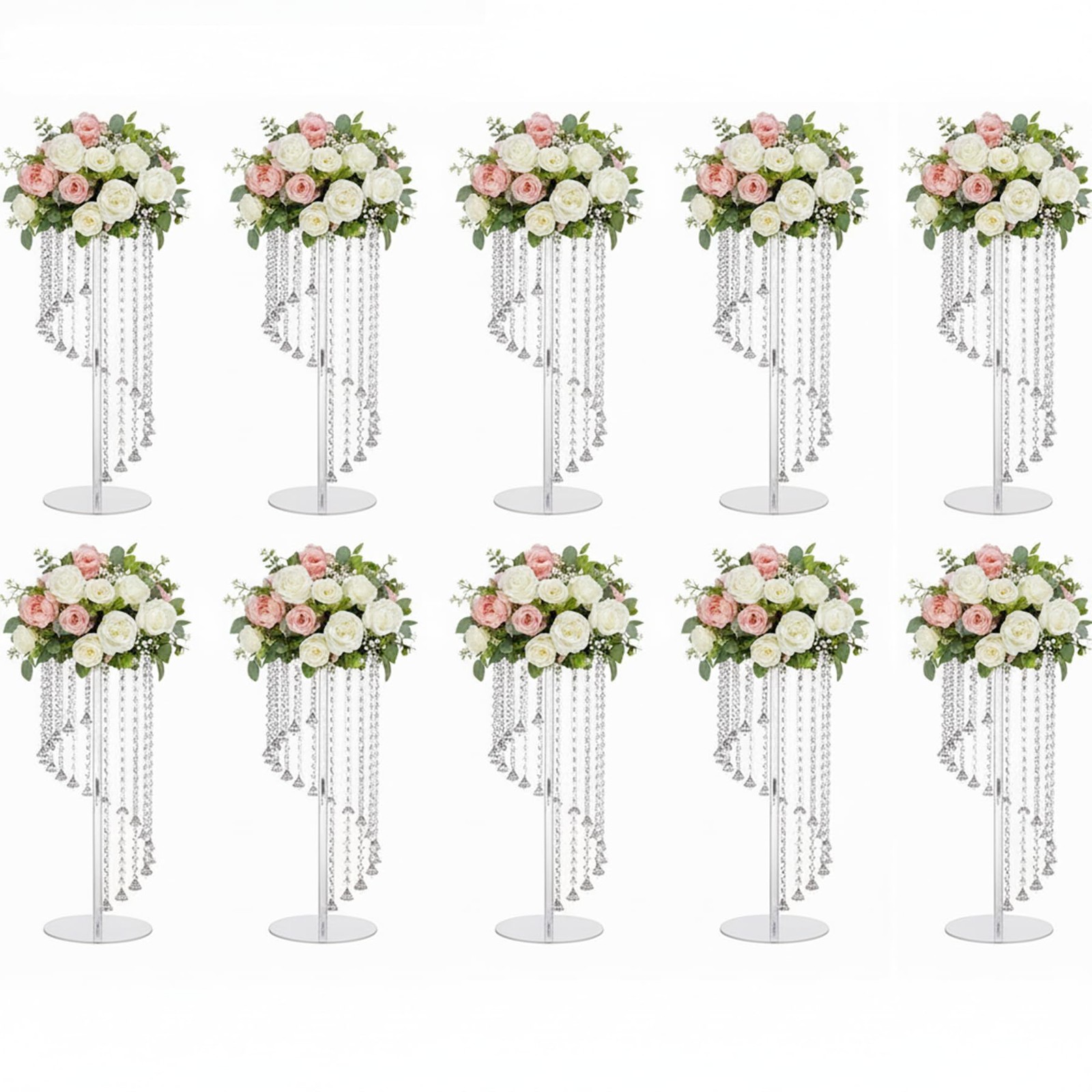 LoveCat Wedding Centerpieces Decoration Flower Vase, Elegant Acrylic Crystal