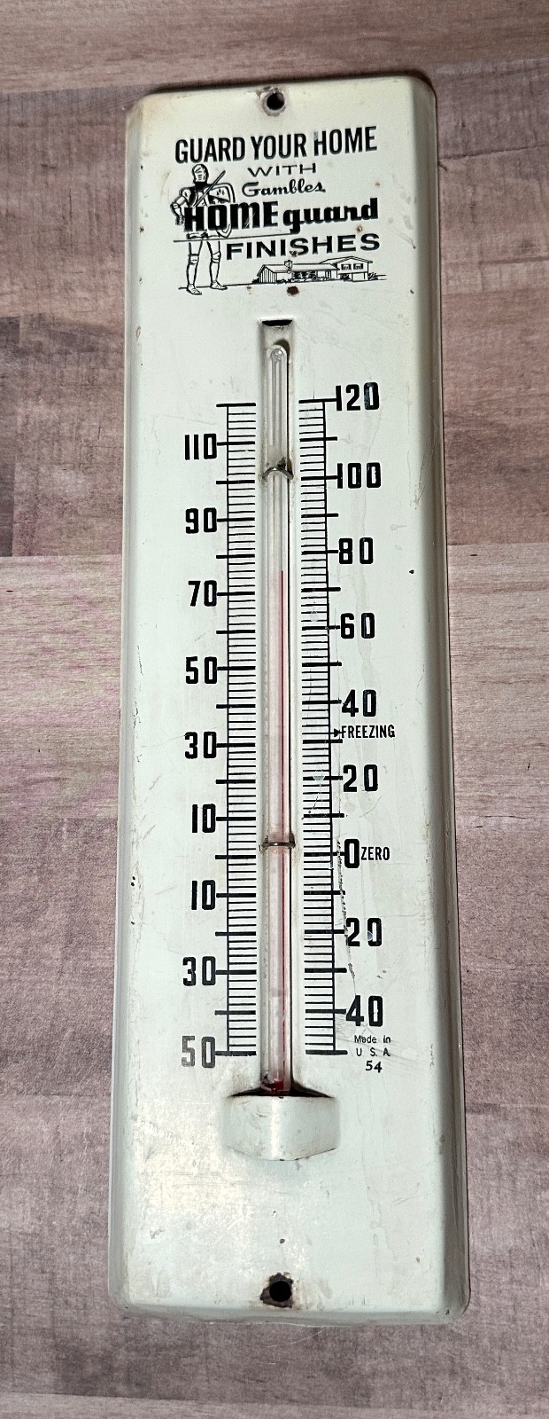 Vintage Gambles Metal Thermometer Guard Your Home Gambles Home Guard Finishes