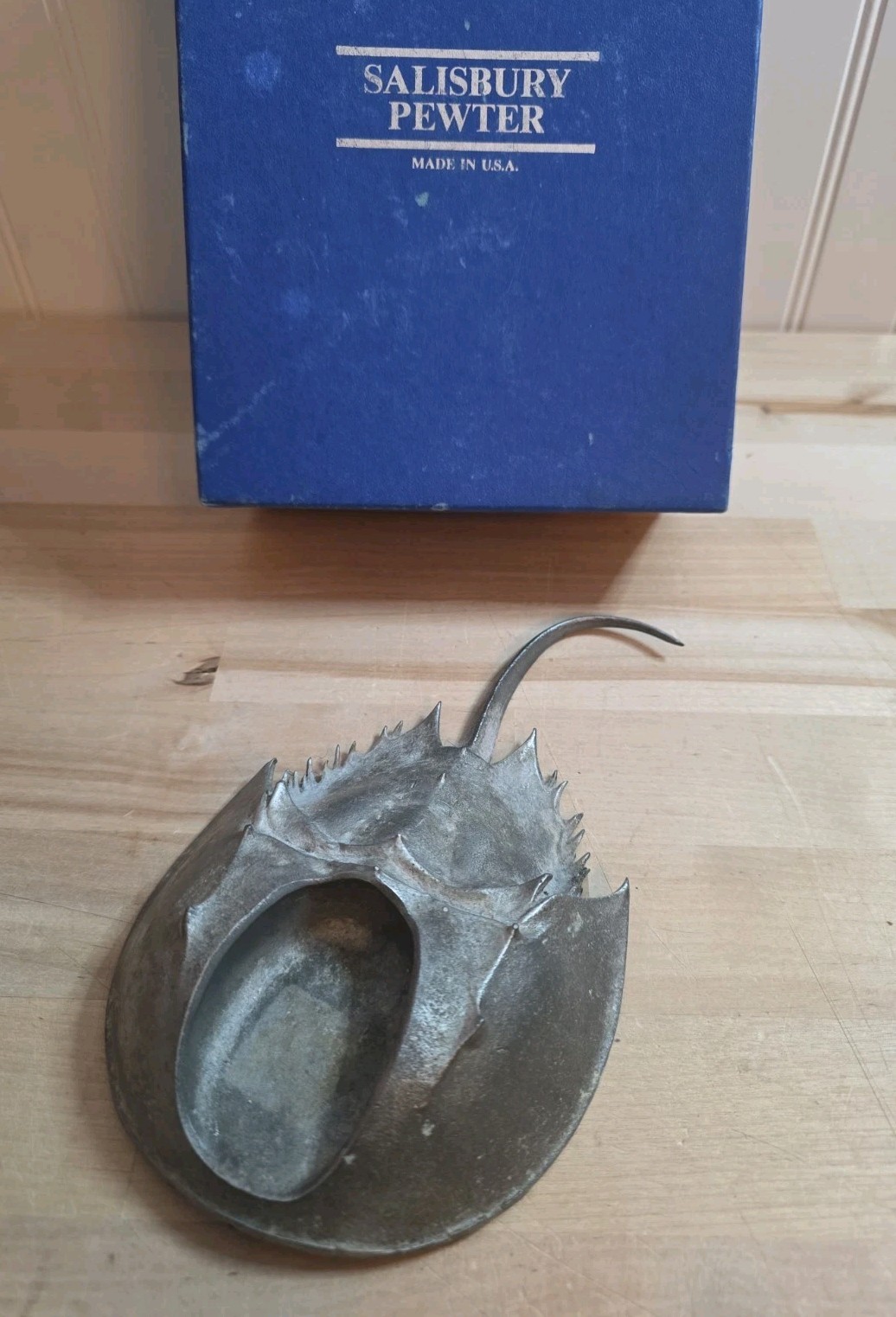Vintage Salisbury Pewter Horseshoe Crab Collectible Figurine Made In USA