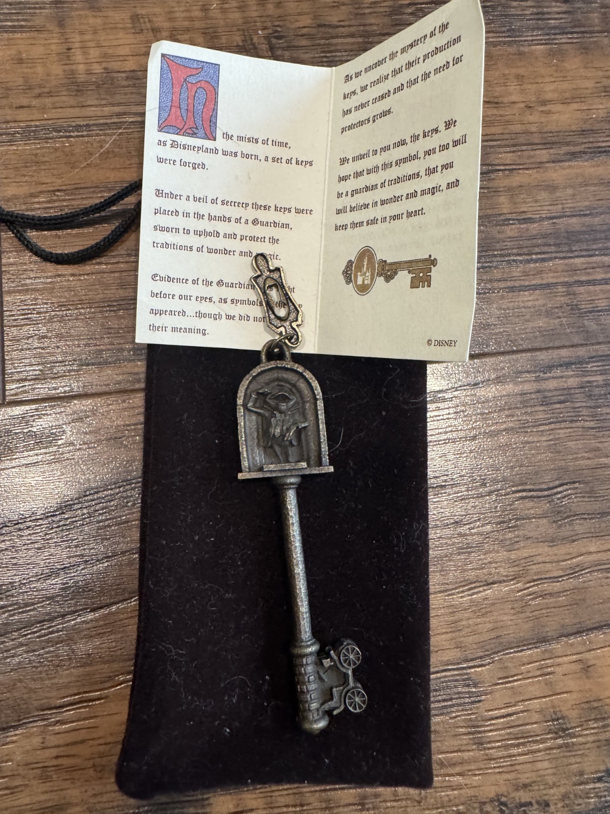 Disney Parks Magic Key Collection Mr Toad Metal Key Felt