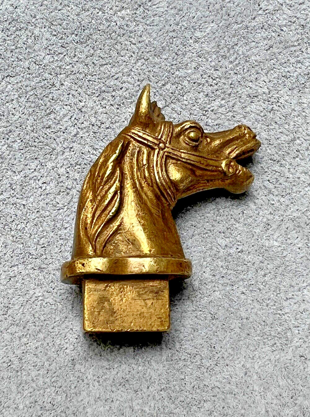 19c Antique Personal Wax Seal Stamp Bronze Horse Head Equestrian Monogram