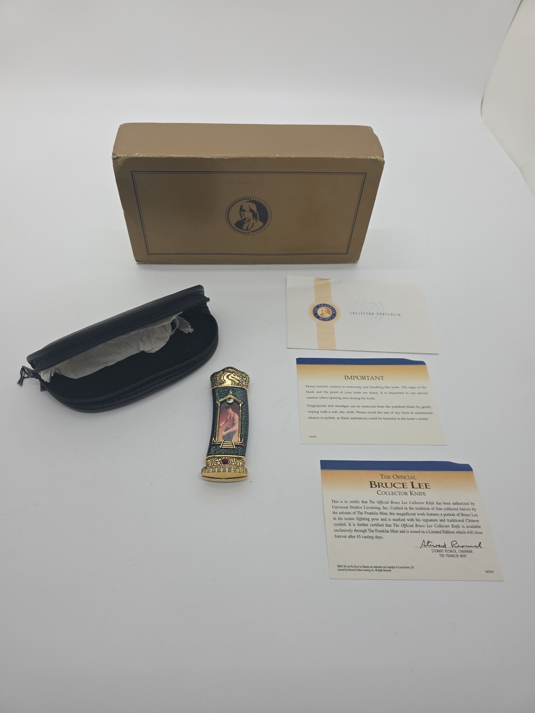 Rare Bruce Lee Franklin Mint Knife Collectible