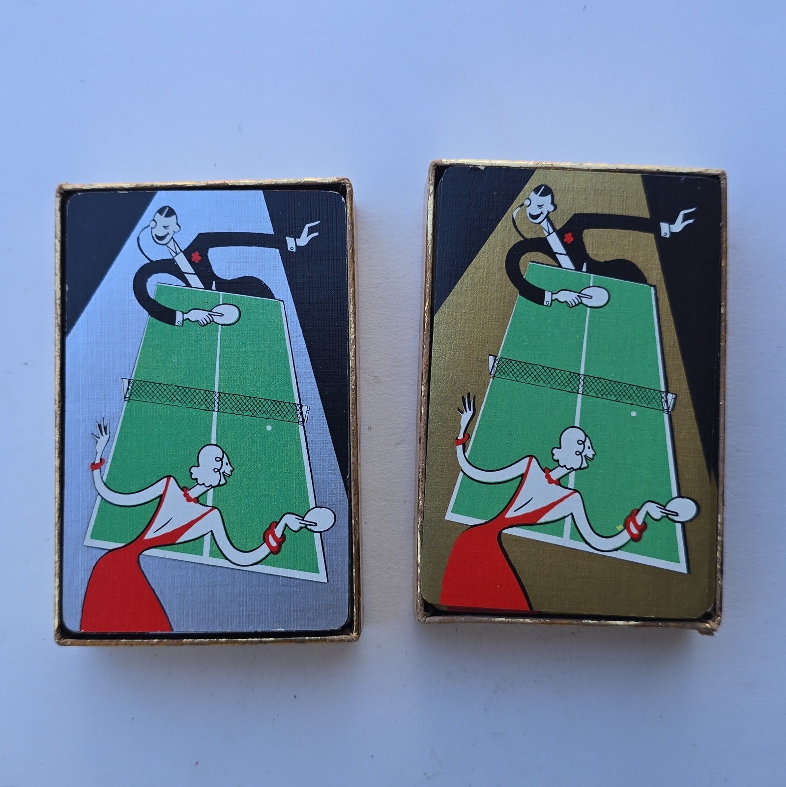 2 Vintage Playing Cards ARRCO Playing Card Co Chicago USA Souvenir 1940s