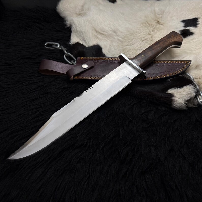 Handmade Rob Zombie Halloween II Bowie Knife Replica with Leather Sheath,...