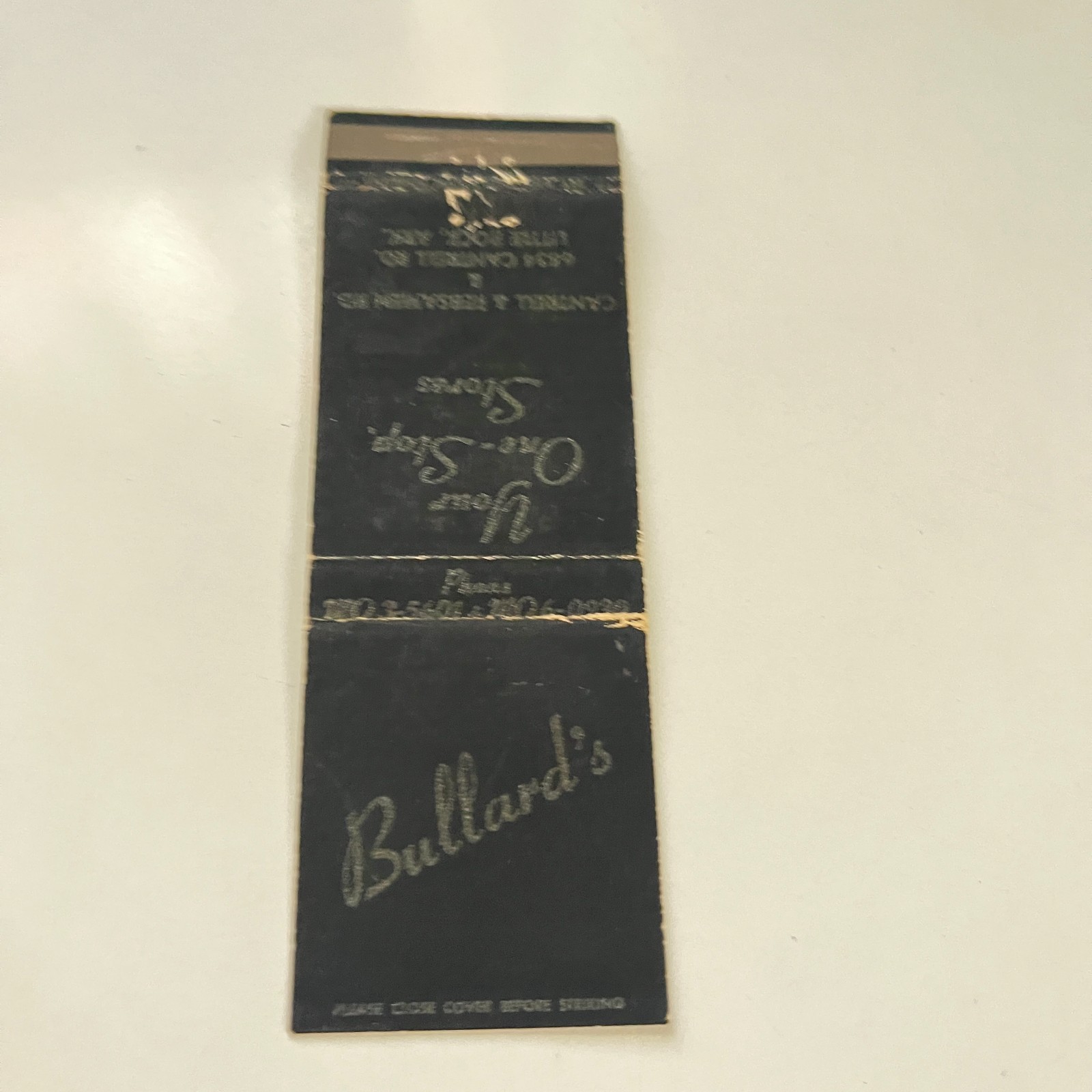 Bullard's Your One- Stop Stores Little Rock AR Vintage Matchbook Cover TMB67-6
