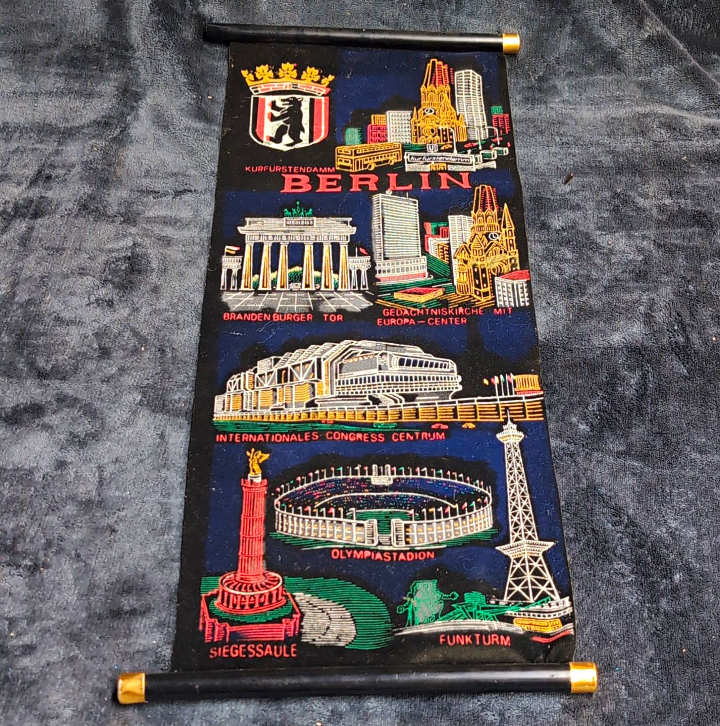 Berlin Germany Souvenir Wall Hanging Tapestry with Landmarks