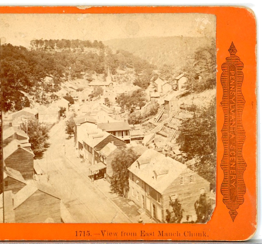 PENNSYLVANIA, View From East Mauch Chunk--C.W. Woodward Stereoview X99