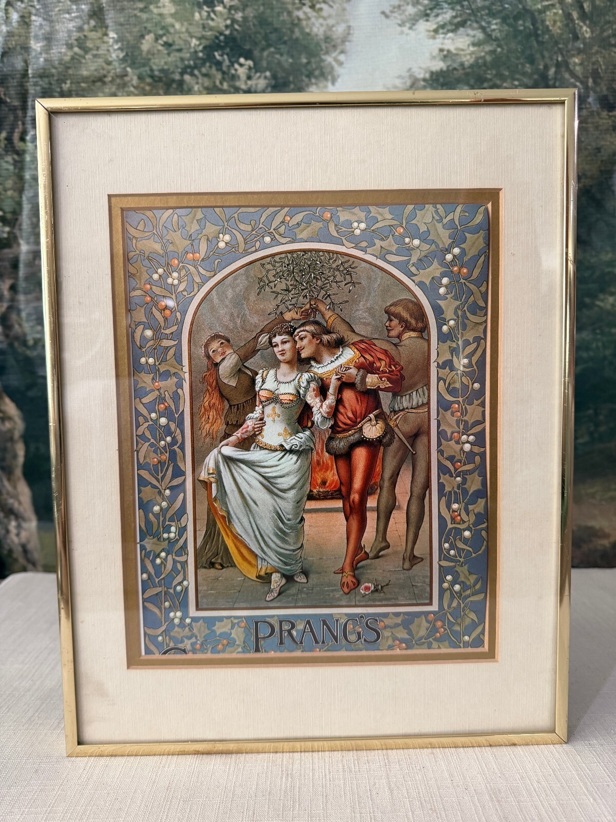 Vintage Framed Art Print in Gold Tone Frame