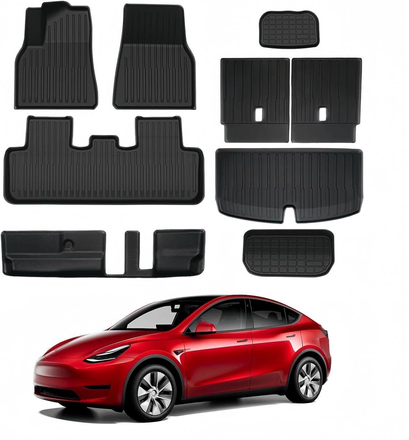 9PCS for Tesla Model Y Floor Mats 7 Seater 2020-2023 2024, for Tesla Model Y 