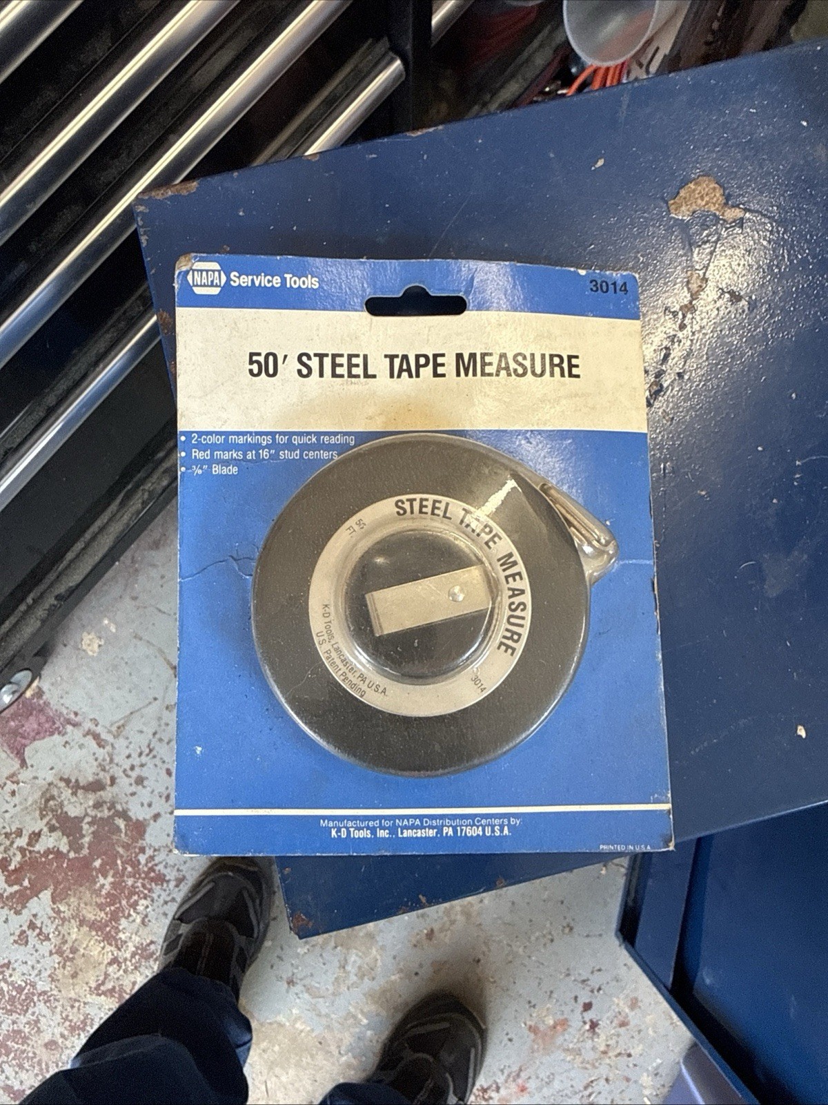 VTG Napa “K-D Tools” 50’ Steel Tape Measure 3014 USA NOS