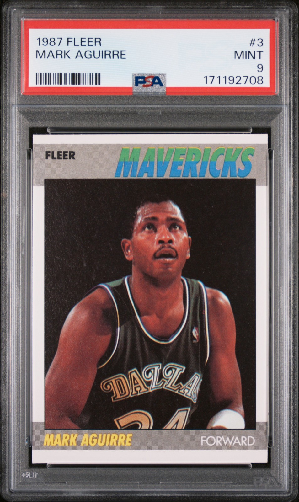 1987 FLEER #3 MARK AGUIRRE PSA 9
