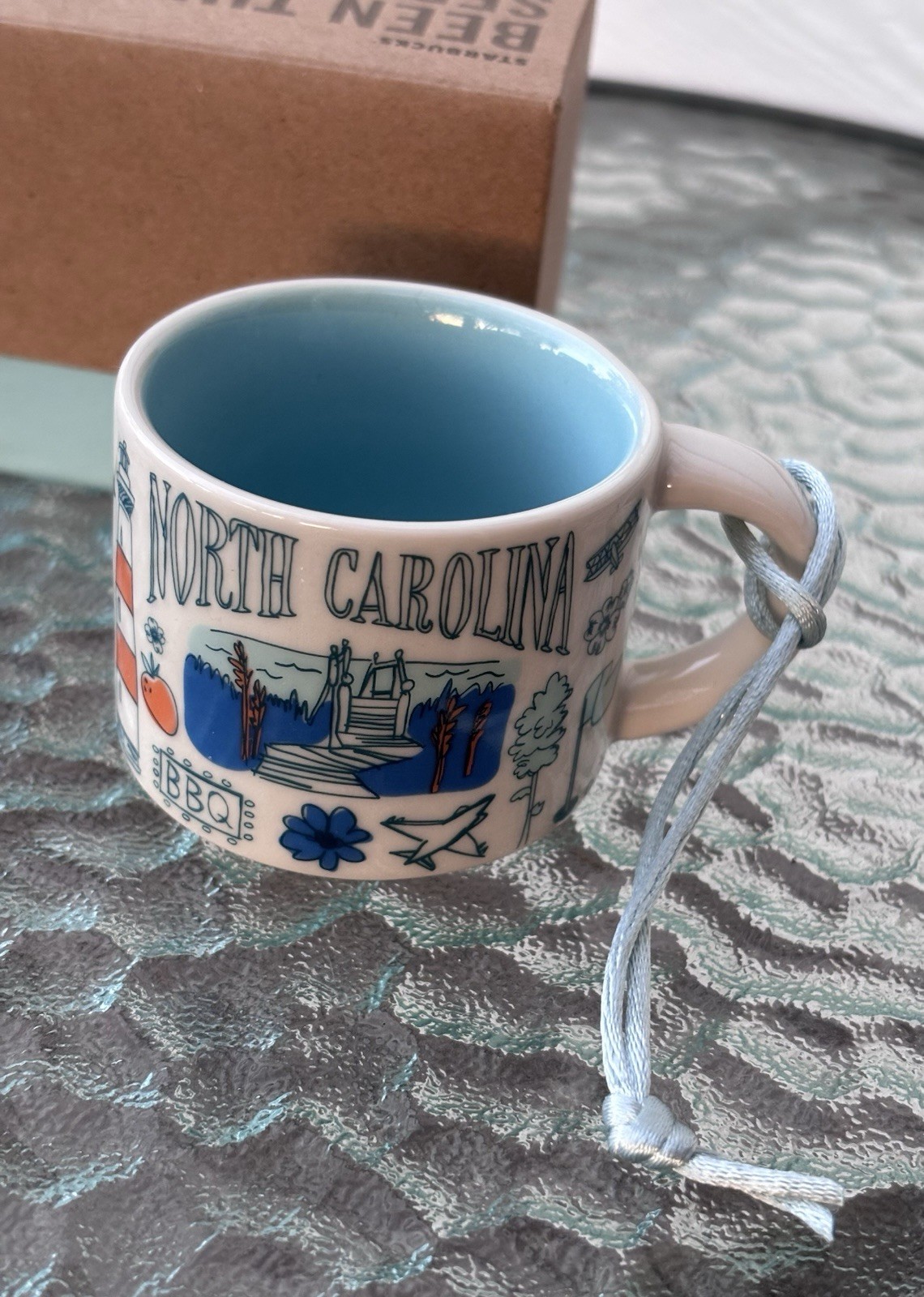 Starbucks North Carolina Been There Series 2 Oz Mug Ornament New In Box