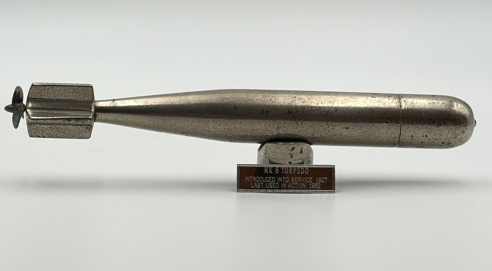 Vintage WW2 British MK 8 Torpedo Metal Desk Model Royal Navy Submarine