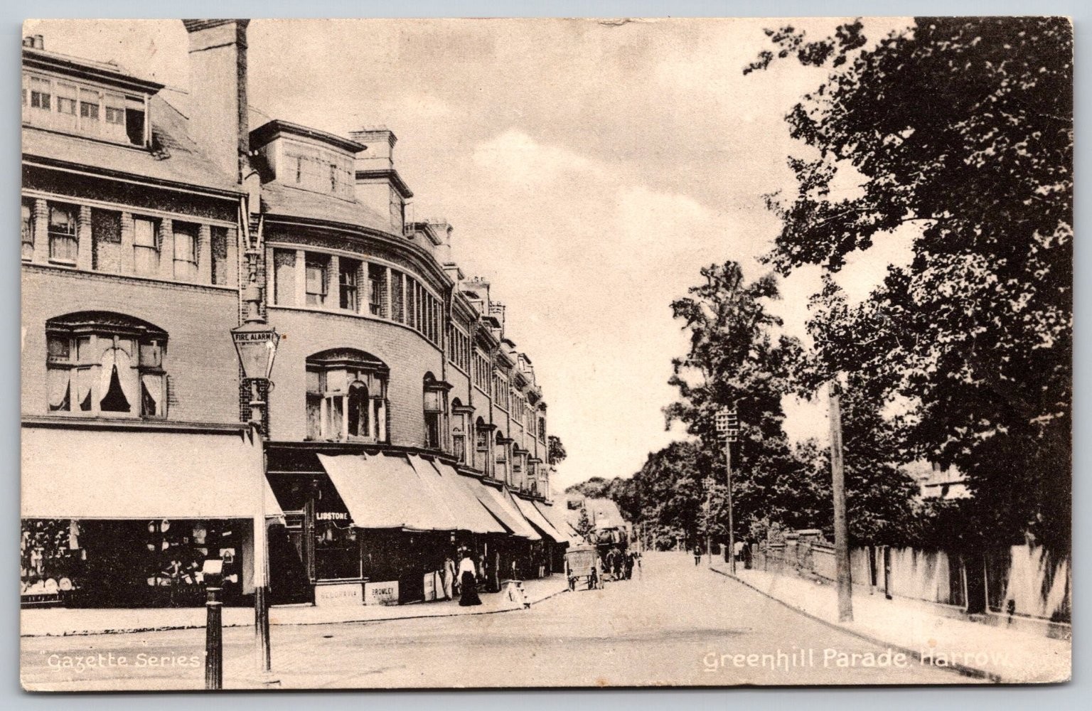 Vintage Greenhill Parade Harrow UK Postcard c1911 London Street Scene F497