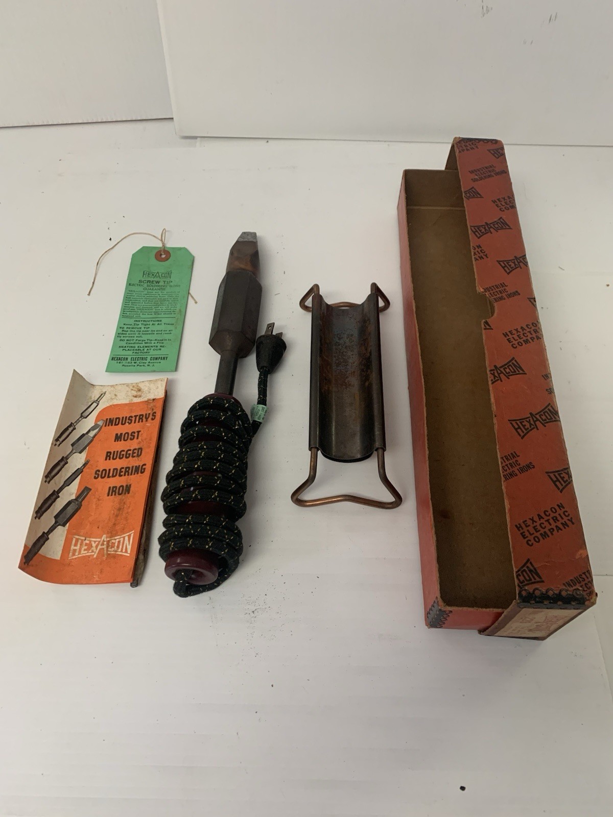 (NOS) VINTAGE HEXACON no. 225 MEDIUM DUTY ELECTRIC SOLDERING IRON 250w/110-120v
