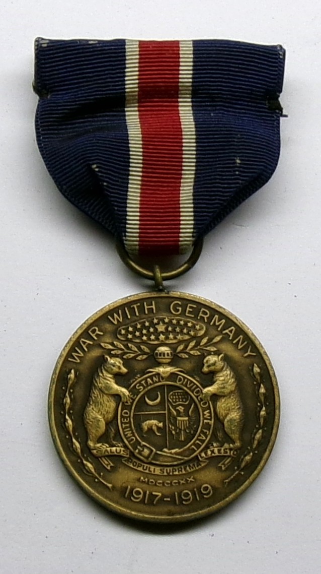 VINTAGE 1917-1919 WW I Missouri National Guard for Service Victory Medal