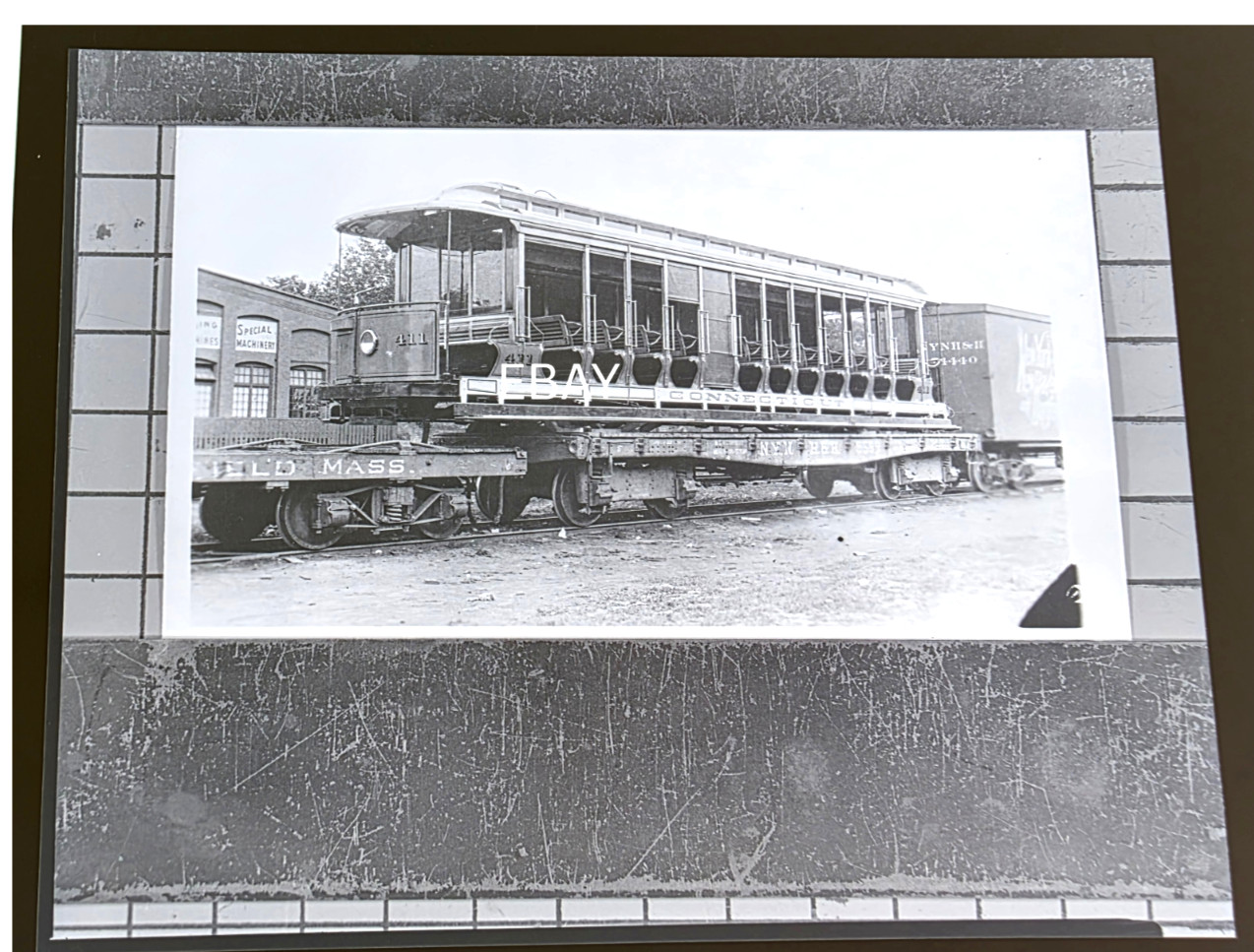 C. 1930s Connecticut Co. #411 On New Haven Car Mason MFG Springfield MA Negative