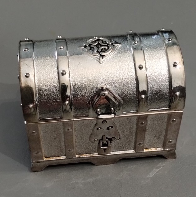 Treasure Chest Jewelry Box Trinket Lined In Original Box Engagement 2.5x2x2