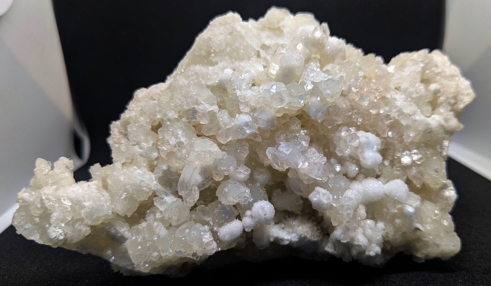 RARE PREHENITE MATRIX W/ APOPHYLLITE CRYSTALS & GYROLITE OKENITE BALLS+1