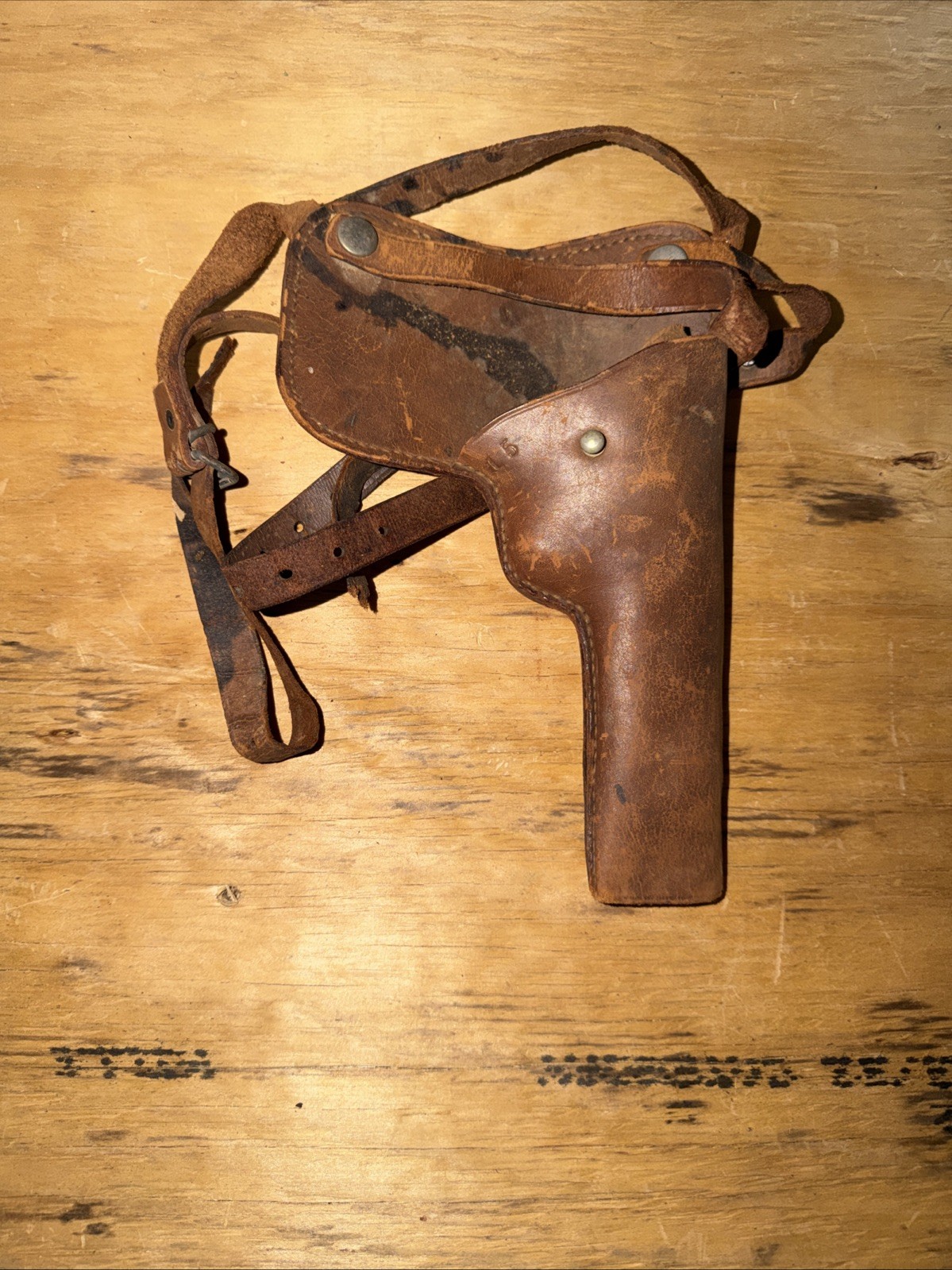 Vintage German Leather Holster Karl Schiele Perlach 15  Possibly For Luger