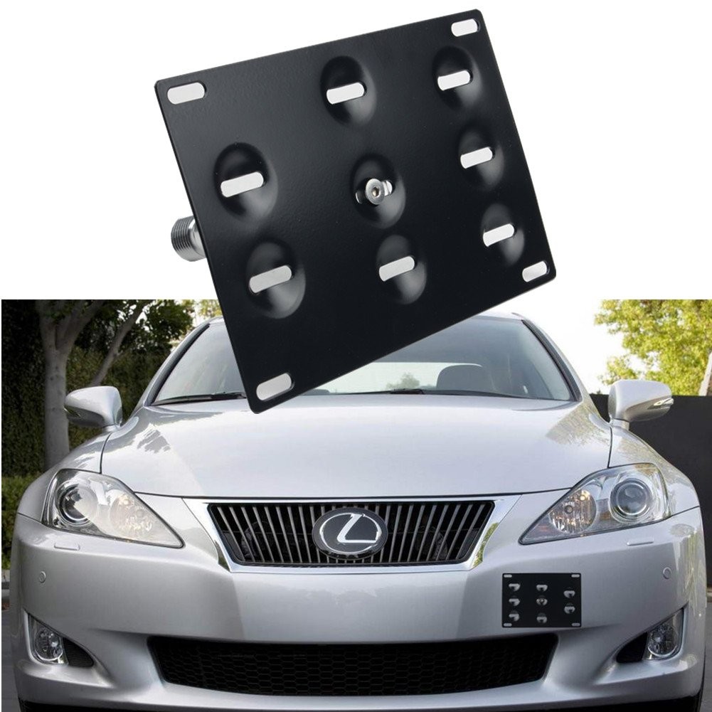 Sport Front Bumper Tow Hook License Plate Mount Bracket Holder Bolt On for Le...