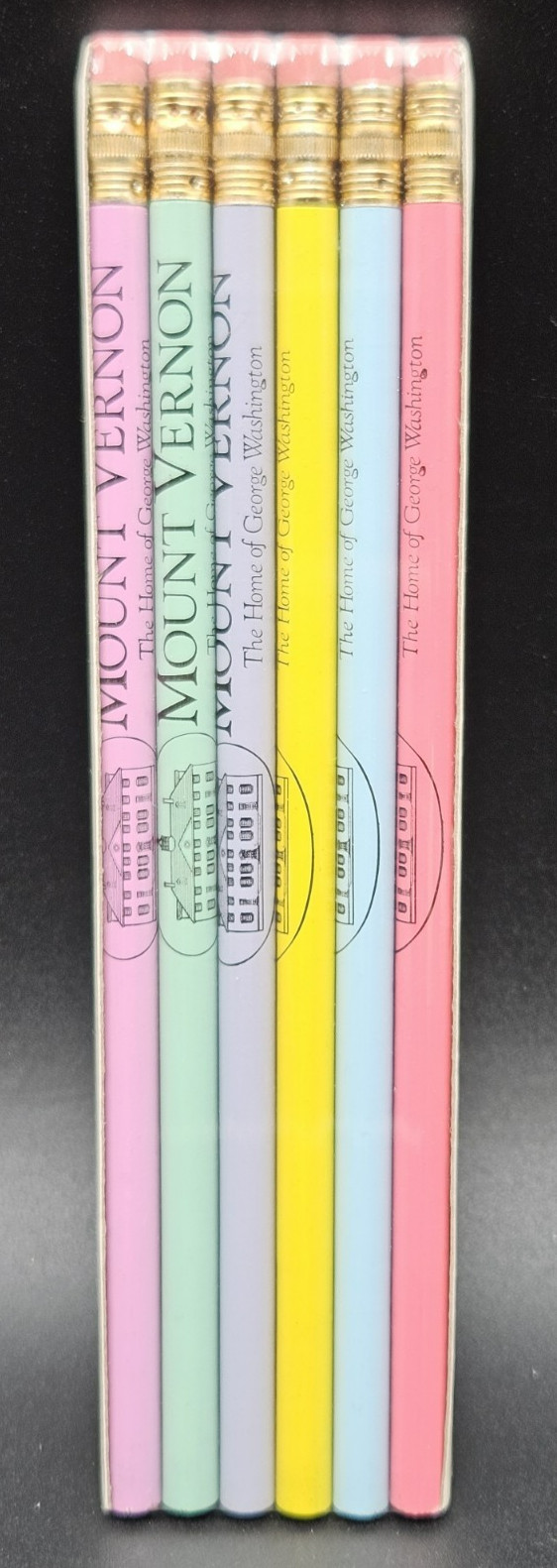 Vintage NOS Mount Vernon 6 Pack Pencils Home Of George Washington Souvenir
