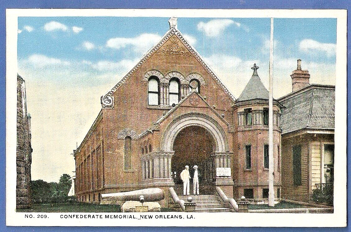 Confederate Memorial Postcard 1930 New Orleans Louisiana La