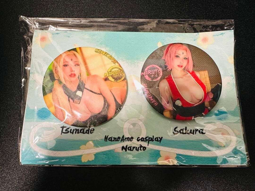 HaneAme Naruto Tsunade Sakura Cosplay Button Badge Collectible Japan